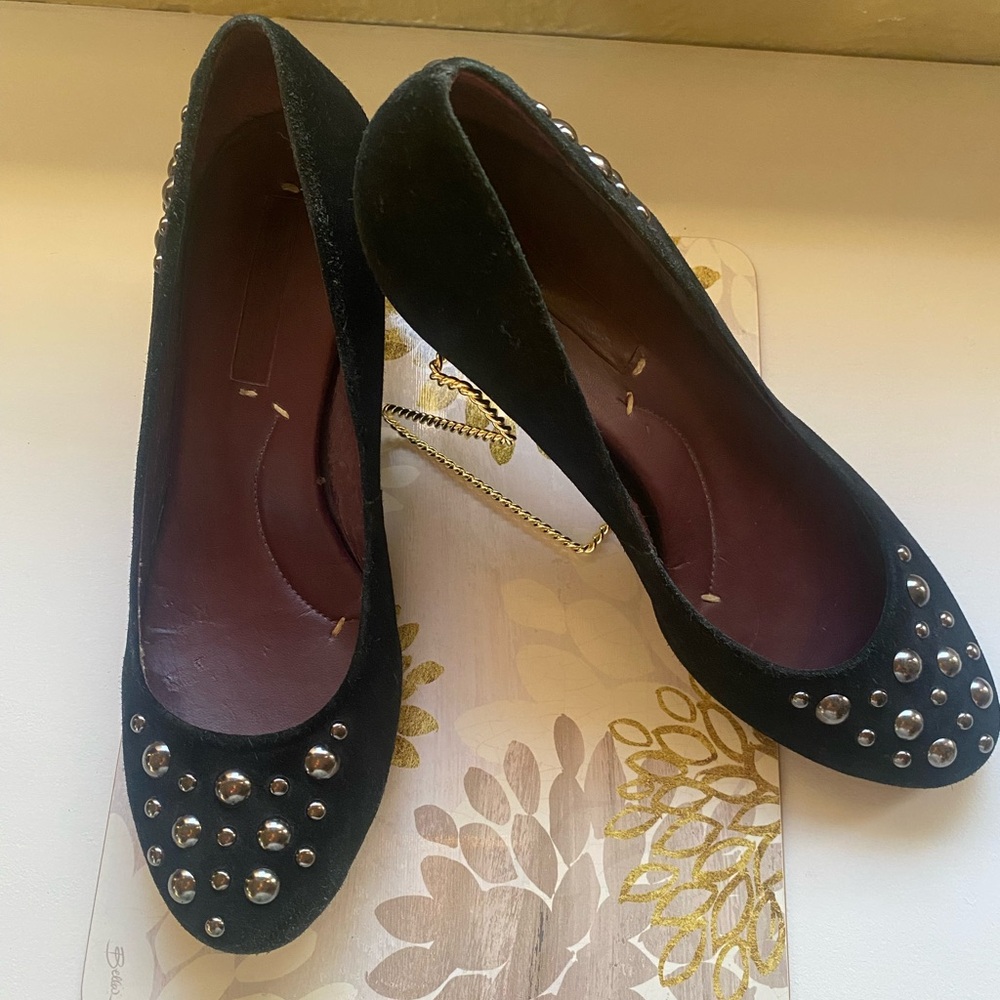 Studded Black Flats